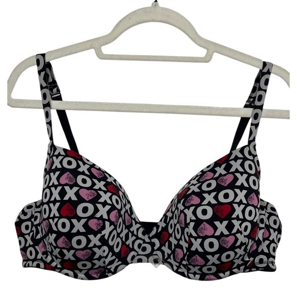 Cacique 42DD Plus Size XOXO Heart Print Padded Bra - Picture 1 of 13